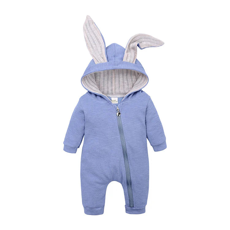 Baby Onesie – Schattige Romper Met Konijnenoren Capuchon Voor Peuters