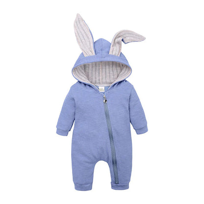 Baby Onesie – Schattige Romper Met Konijnenoren Capuchon Voor Peuters