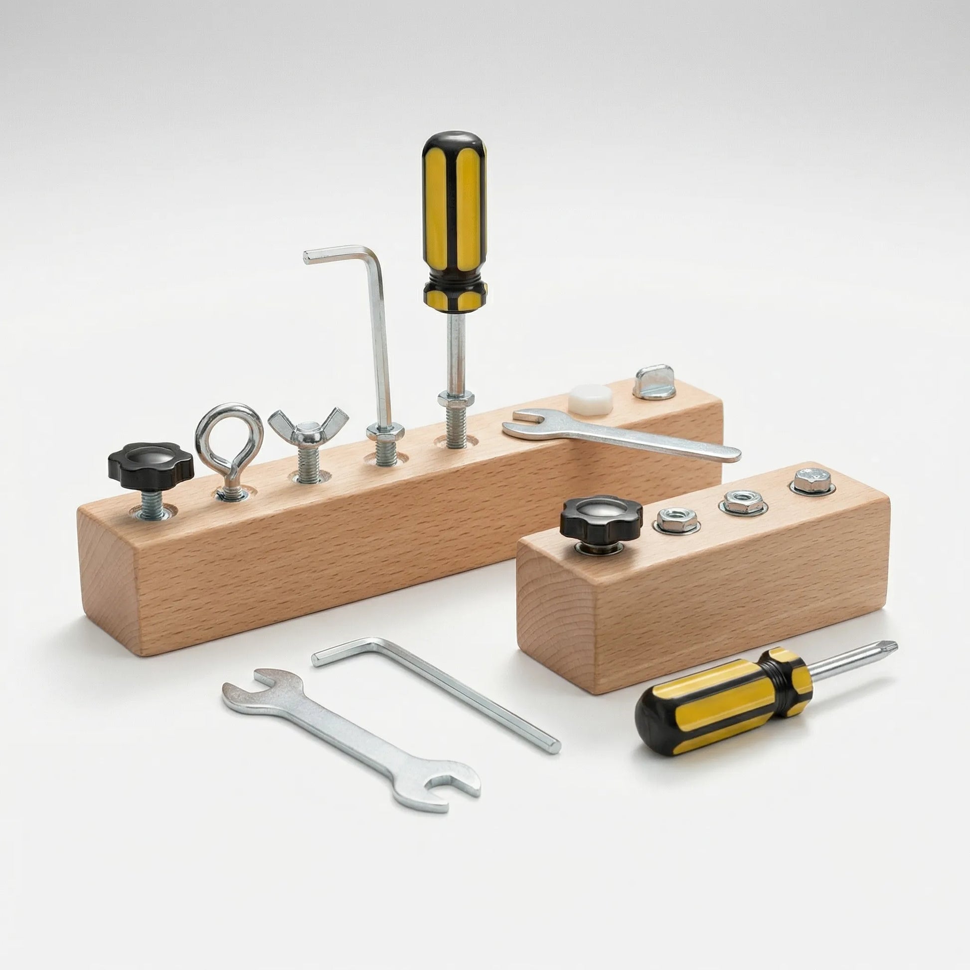 Houten Educatief Schroefbord – Motoriek Ontwikkeling