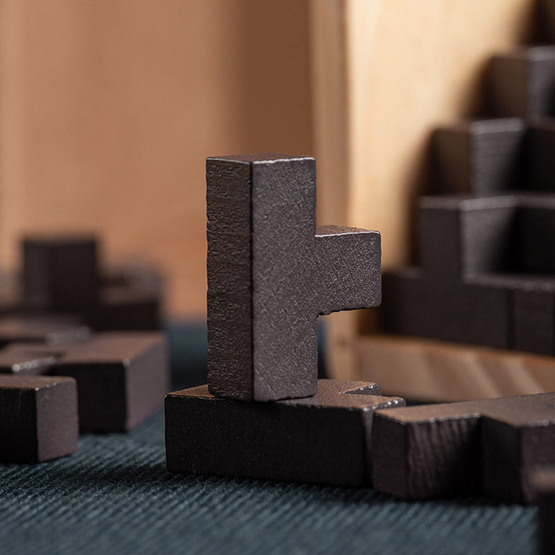 Houten Tetris Kubus – Breinbreker Puzzelspel Voor Kinderen