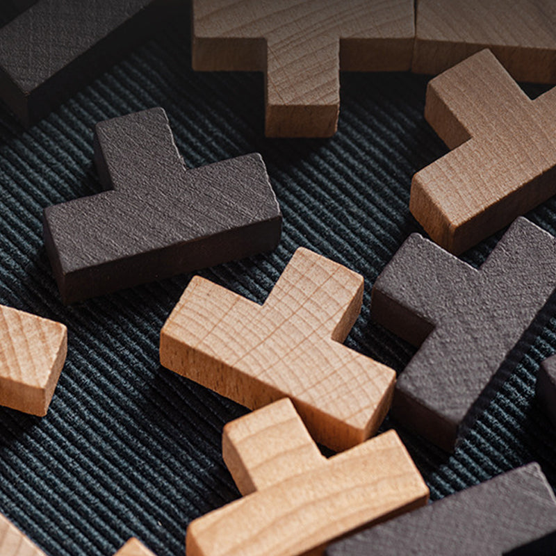 Houten Tetris Kubus – Breinbreker Puzzelspel Voor Kinderen