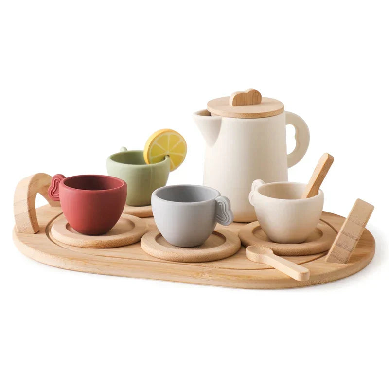 Houten Theeset Speelgoed – Montessori Theekransset Voor Kinderen