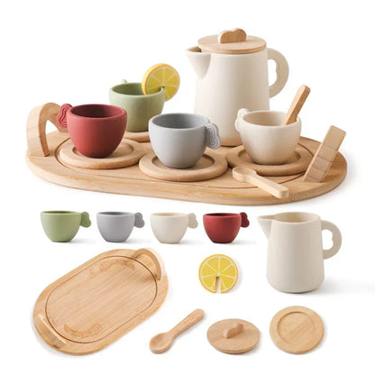 Houten Theeset Speelgoed – Montessori Theekransset Voor Kinderen