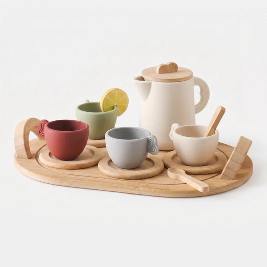 Houten Theeset Speelgoed – Montessori Theekransset Voor Kinderen