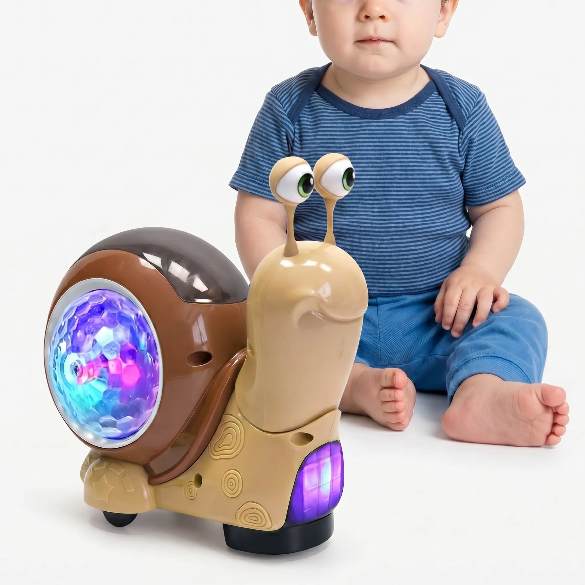 Interactieve Muzikale Slak voor Kinderen met Licht en Bewegende Functies