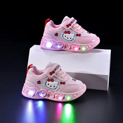 Kinder Kitty Sneakers – Lichtgevende Mesh Schoenen Voor Peuters