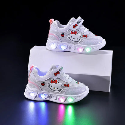 Kinder Kitty Sneakers – Lichtgevende Mesh Schoenen Voor Peuters