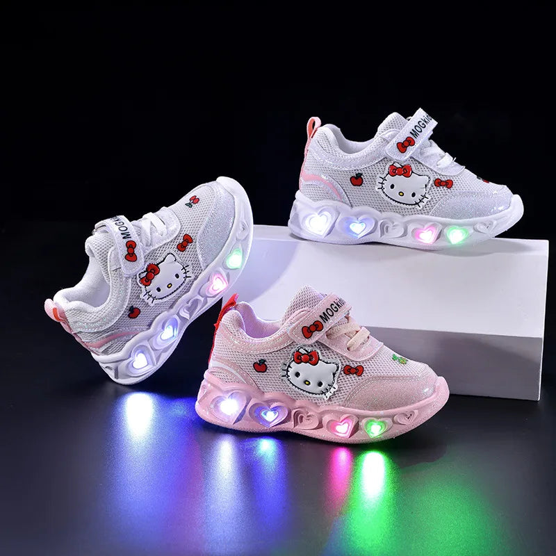 Kinder Kitty Sneakers – Lichtgevende Mesh Schoenen Voor Peuters