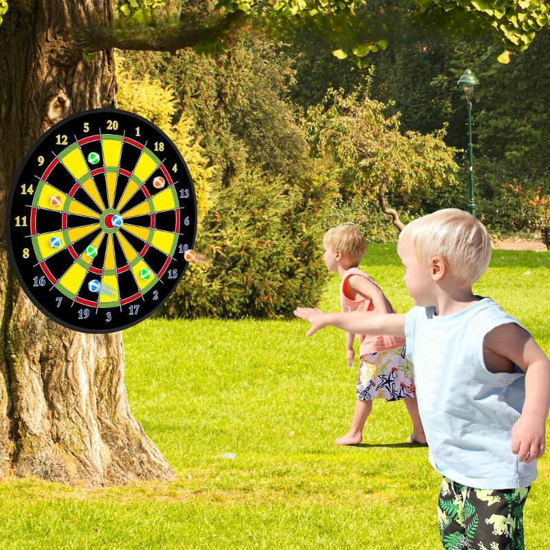 Kinderdartbord - Dubbelzijdig Klittenband Dartbord met Veilige Darts