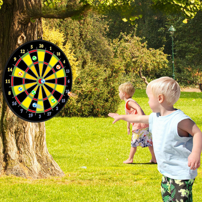 Kinderdartbord - Dubbelzijdig Klittenband Dartbord met Veilige Darts