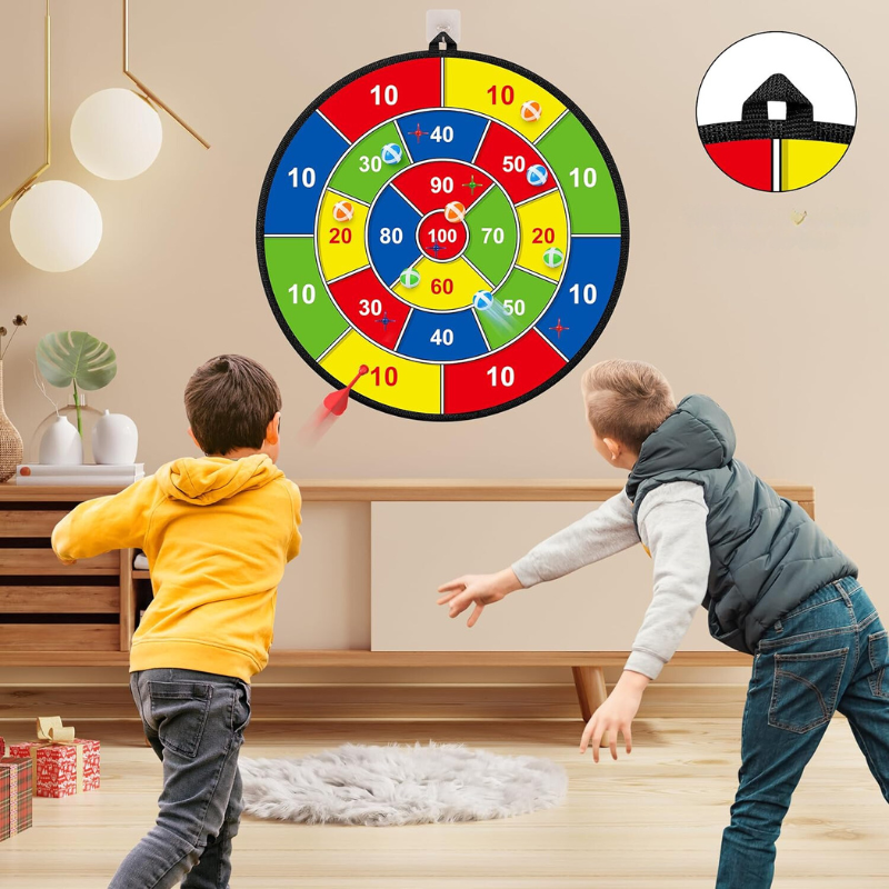 Kinderdartbord - Dubbelzijdig Klittenband Dartbord met Veilige Darts