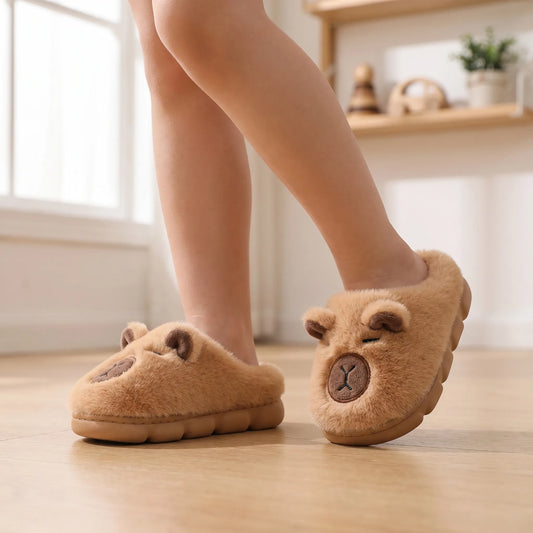 Kinderhuisslippers - Schattige Pluizige Dierenslippers voor Binnen