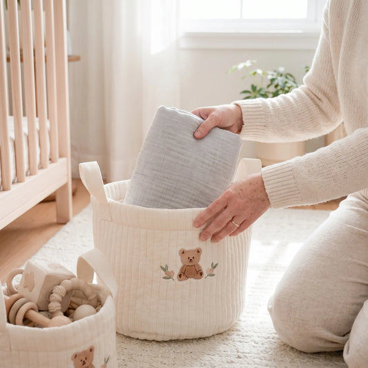 Kinderkamer Opbergmand – Gewatteerde Baby Opbergmand