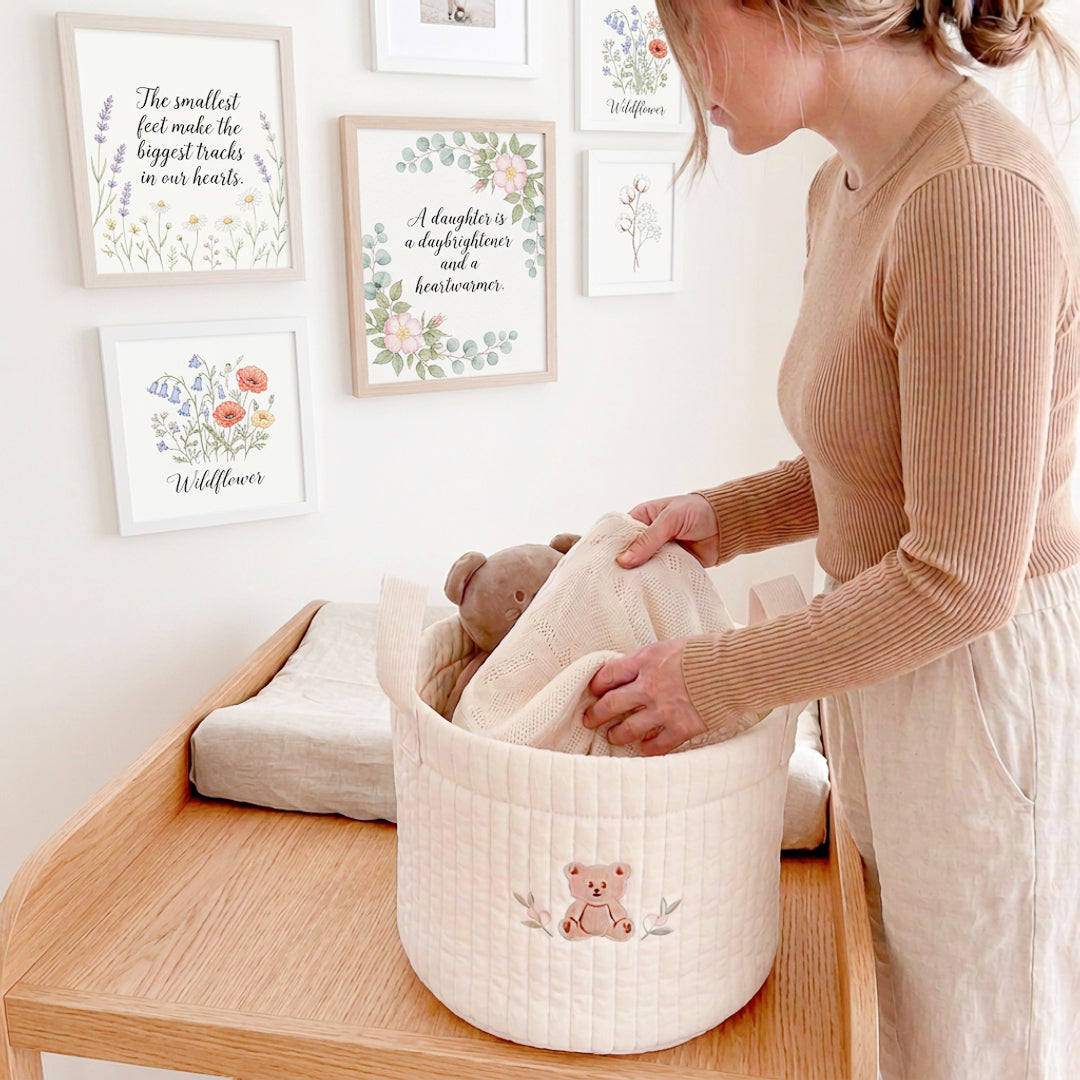 Kinderkamer Opbergmand – Gewatteerde Baby Opbergmand