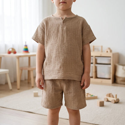 Kinderkleding Set Zomer | Shirt en Korte Broek | Katoen en Linnen