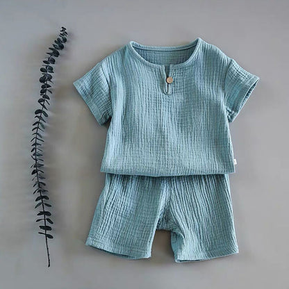 Kinderkleding Set Zomer | Shirt en Korte Broek | Katoen en Linnen