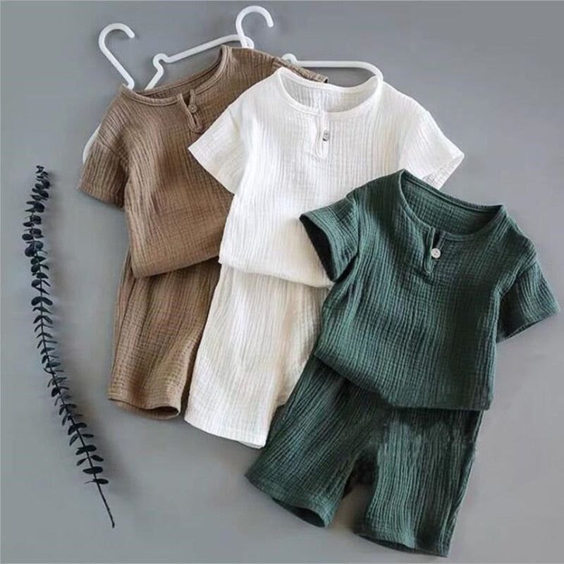 Kinderkleding Set Zomer | Shirt en Korte Broek | Katoen en Linnen