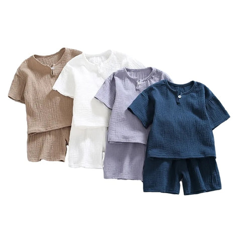 Kinderkleding Set Zomer | Shirt en Korte Broek | Katoen en Linnen
