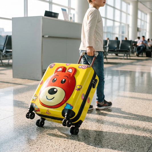Kinderkoffer Hardshell | Trolley met 360 Graden Zwenkwielen | Handbagage Formaat
