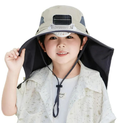 Kinderpet met Ventilator - Verstelbare Zonnepet op Zonne-Energie