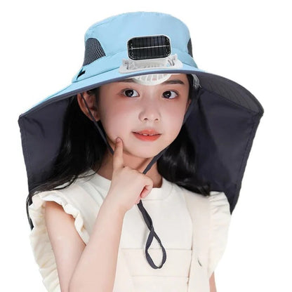 Kinderpet met Ventilator - Verstelbare Zonnepet op Zonne-Energie