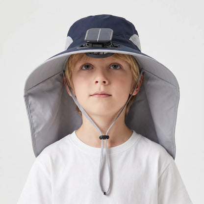 Kinderpet met Ventilator - Verstelbare Zonnepet op Zonne-Energie