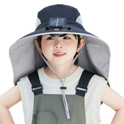 Kinderpet met Ventilator - Verstelbare Zonnepet op Zonne-Energie