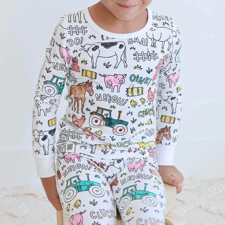 Kinderpyjama om in te Kleuren | Wasbaar Ontwerp met Optionele Textielstiften | Maat 3 tot 8 Jaar