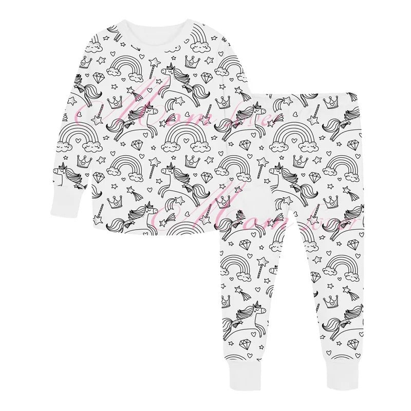 Kinderpyjama om in te Kleuren | Wasbaar Ontwerp met Optionele Textielstiften | Maat 3 tot 8 Jaar
