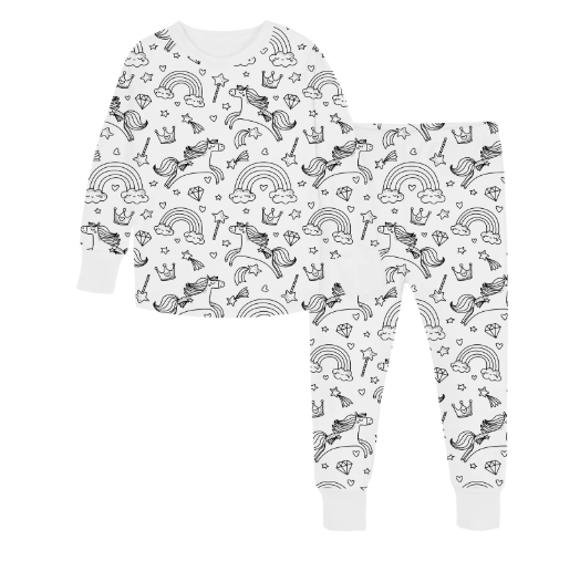 Kinderpyjama om in te Kleuren | Wasbaar Ontwerp met Optionele Textielstiften | Maat 3 tot 8 Jaar