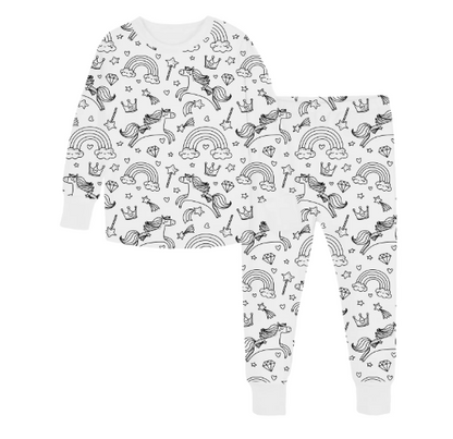 Kinderpyjama om in te Kleuren | Wasbaar Ontwerp met Optionele Textielstiften | Maat 3 tot 8 Jaar