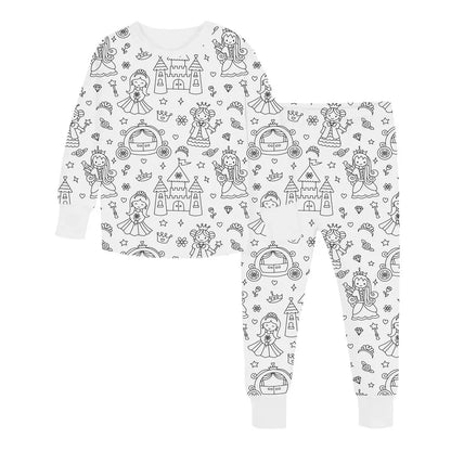 Kinderpyjama om in te Kleuren | Wasbaar Ontwerp met Optionele Textielstiften | Maat 3 tot 8 Jaar
