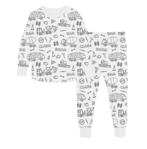 Kinderpyjama om in te Kleuren | Wasbaar Ontwerp met Optionele Textielstiften | Maat 3 tot 8 Jaar