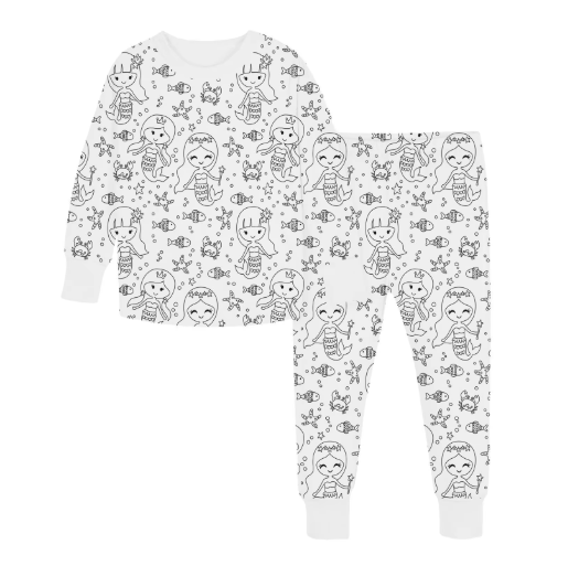 Kinderpyjama om in te Kleuren | Wasbaar Ontwerp met Optionele Textielstiften | Maat 3 tot 8 Jaar