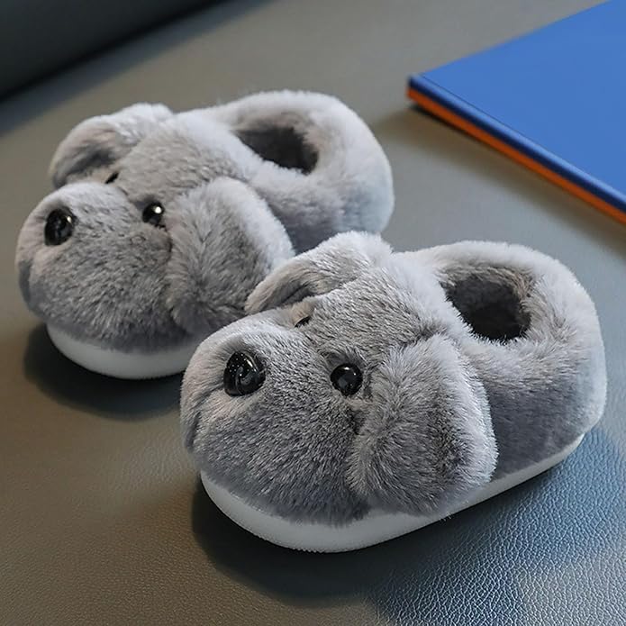 Kindersloffen Hondje | Pluche Pantoffels met Rubberen Antislipzool | Unisex Maten 22 tot 33