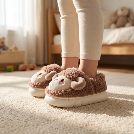 Kindersloffen Schaapje | Superzachte Pantoffels met Antislipzool | Maten 22 tot 33