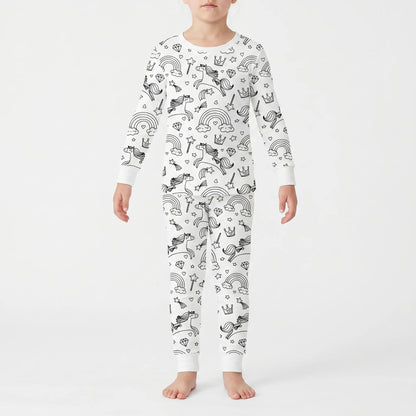 Kleurbare pyjamaset – gepersonaliseerde pyjama om zelf in te kleuren voor kinderen