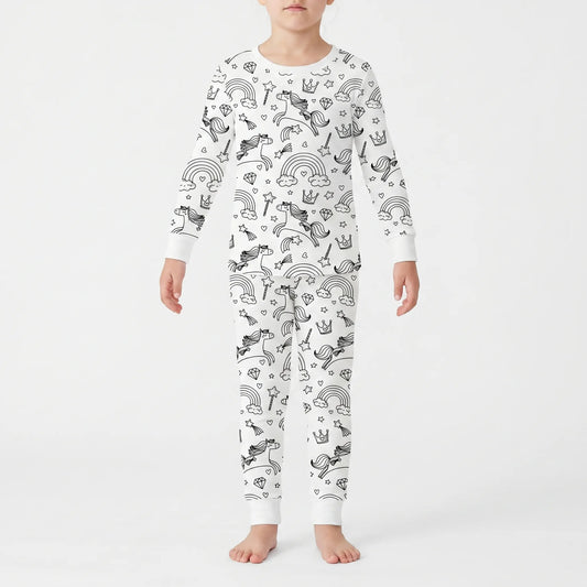 Kleurbare pyjamaset – gepersonaliseerde pyjama om zelf in te kleuren voor kinderen
