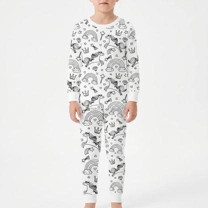 Kleurbare pyjamaset – gepersonaliseerde pyjama om zelf in te kleuren voor kinderen