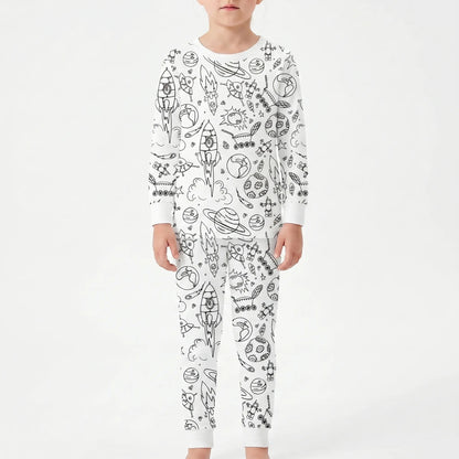 Kleurbare pyjamaset – gepersonaliseerde pyjama om zelf in te kleuren voor kinderen