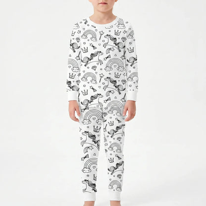 Kleurbare pyjamaset – gepersonaliseerde pyjama om zelf in te kleuren voor kinderen