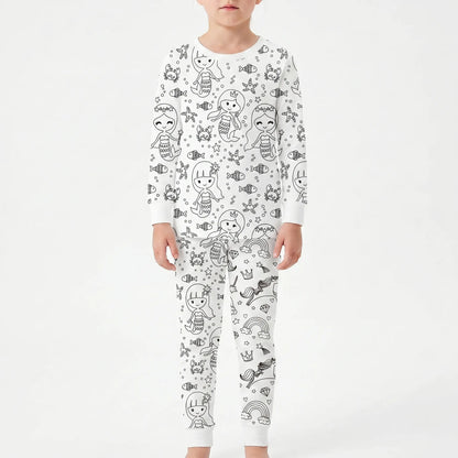 Kleurbare pyjamaset – gepersonaliseerde pyjama om zelf in te kleuren voor kinderen
