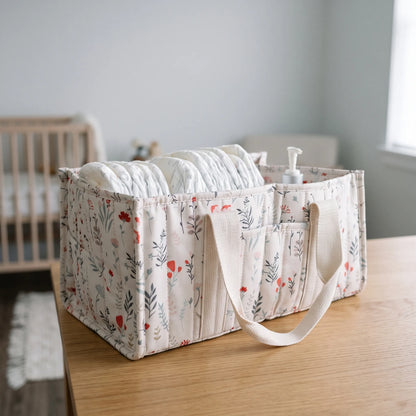 Luier Caddy Met Handvatten – Kinderkamer Opbergmand Met Meerdere Vakken