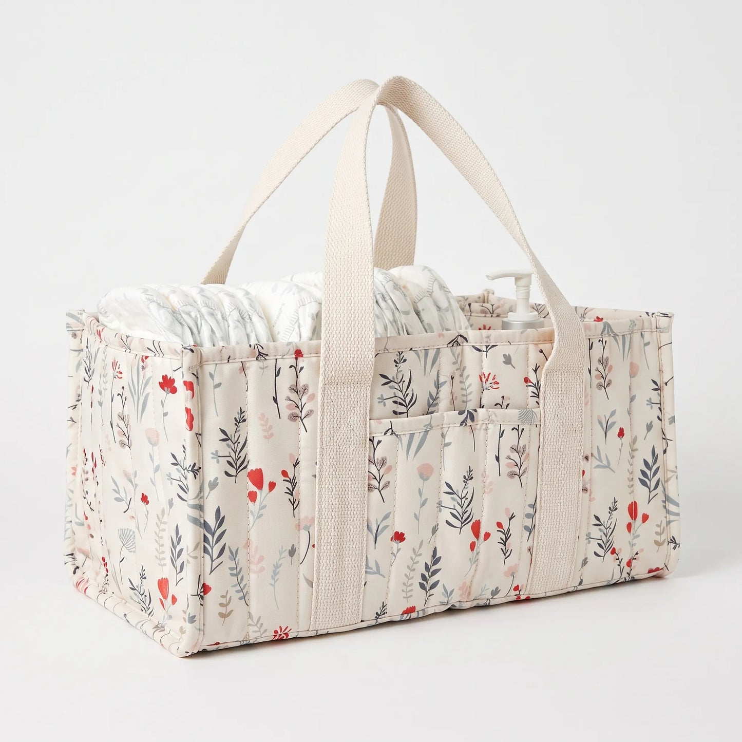 Luier Caddy Met Handvatten – Kinderkamer Opbergmand Met Meerdere Vakken
