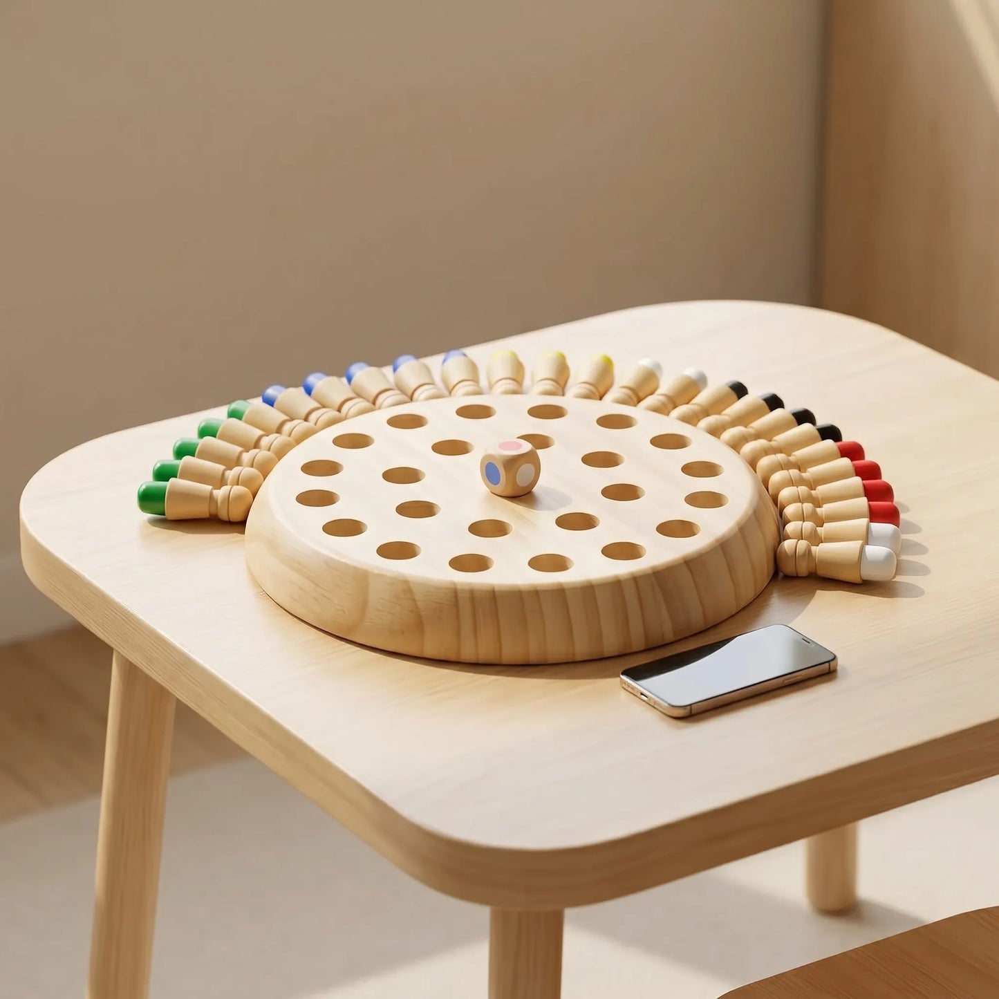 Memory Match Schaakspel - Houten Kleuren Geheugenschaak