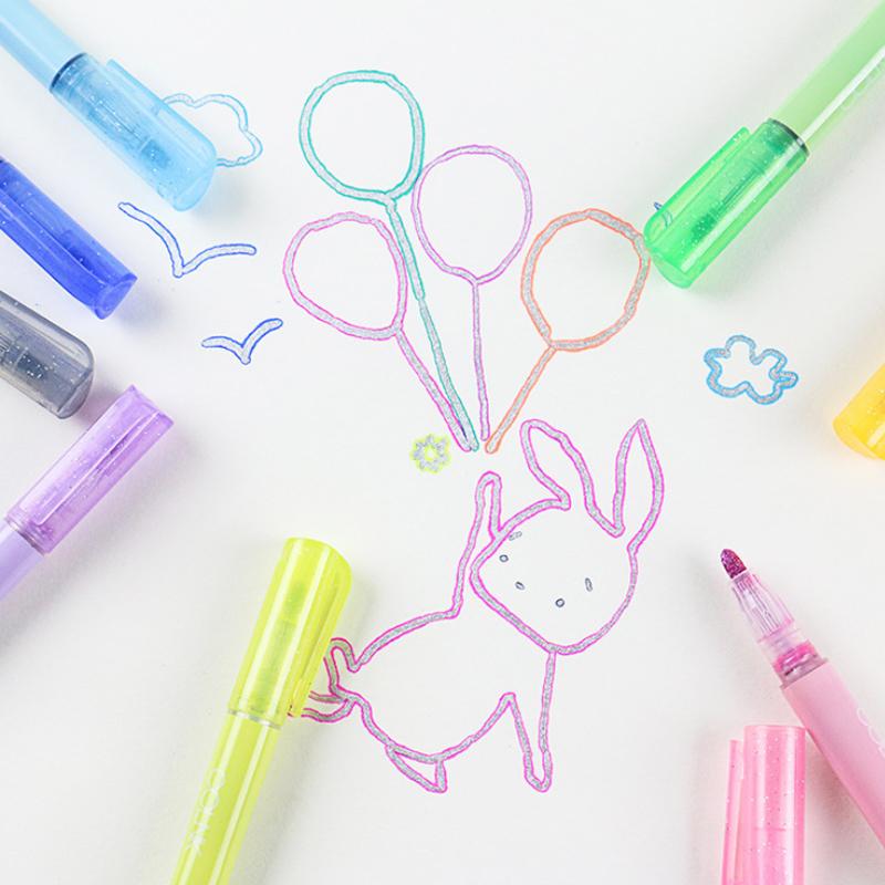Metallic Glitter Pennenset – Glitter Effect Schrijfstiften Voor Kinderen