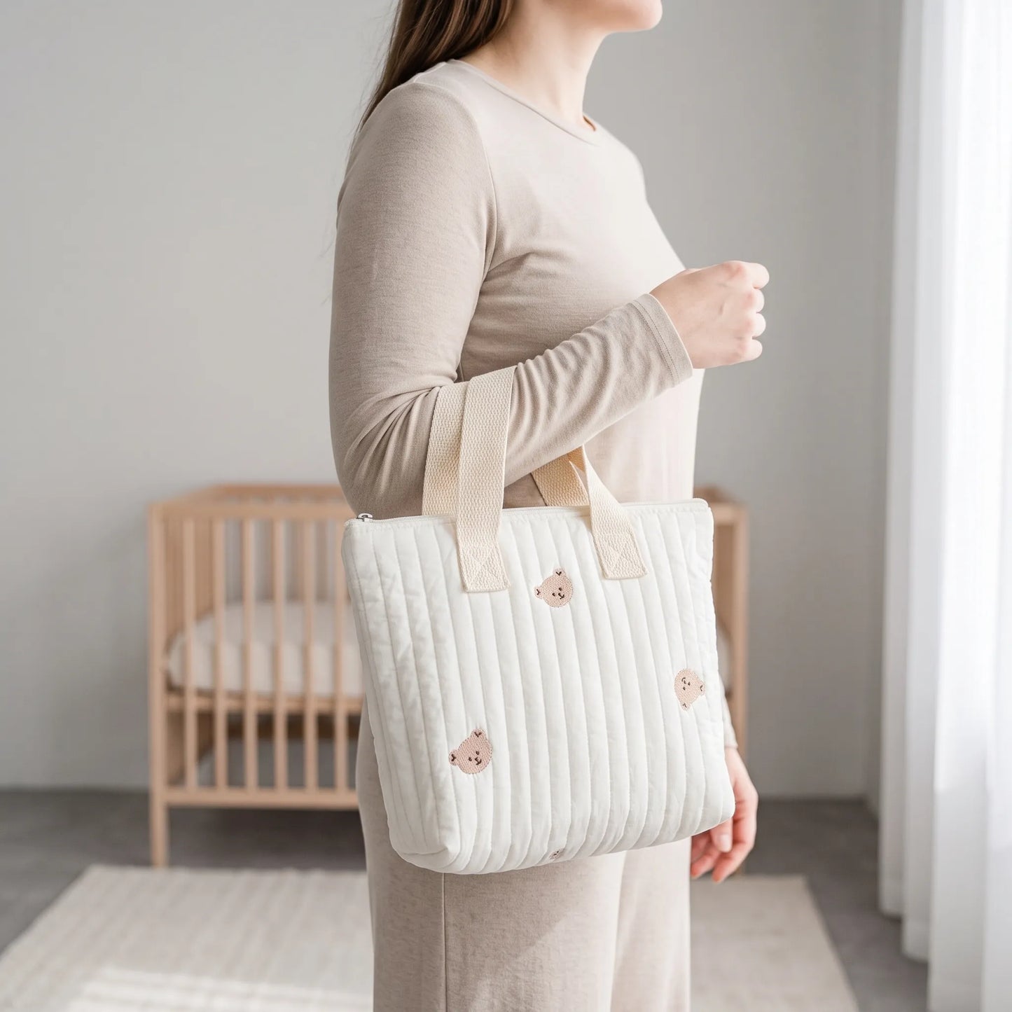 Mini   Baby Bag - Small Quilted Bag with Zipper