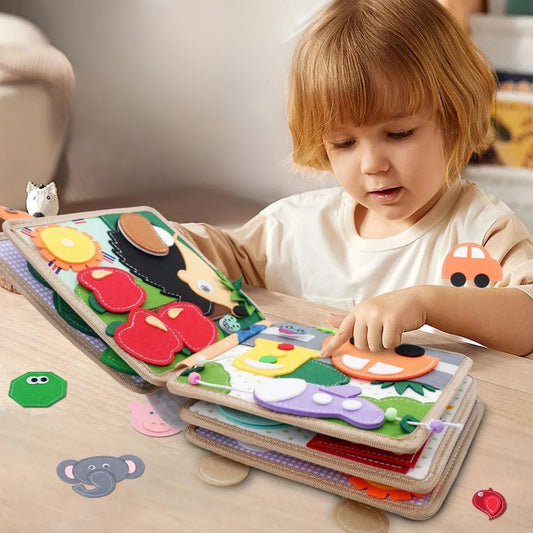 Montessori busy book van vilt – Educatief voelboekje voor peuters-Just For Mini