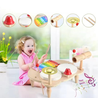 Montessori houten muziekspel – educatief trommel- en ritmespeelgoed voor peuters-MiniBea