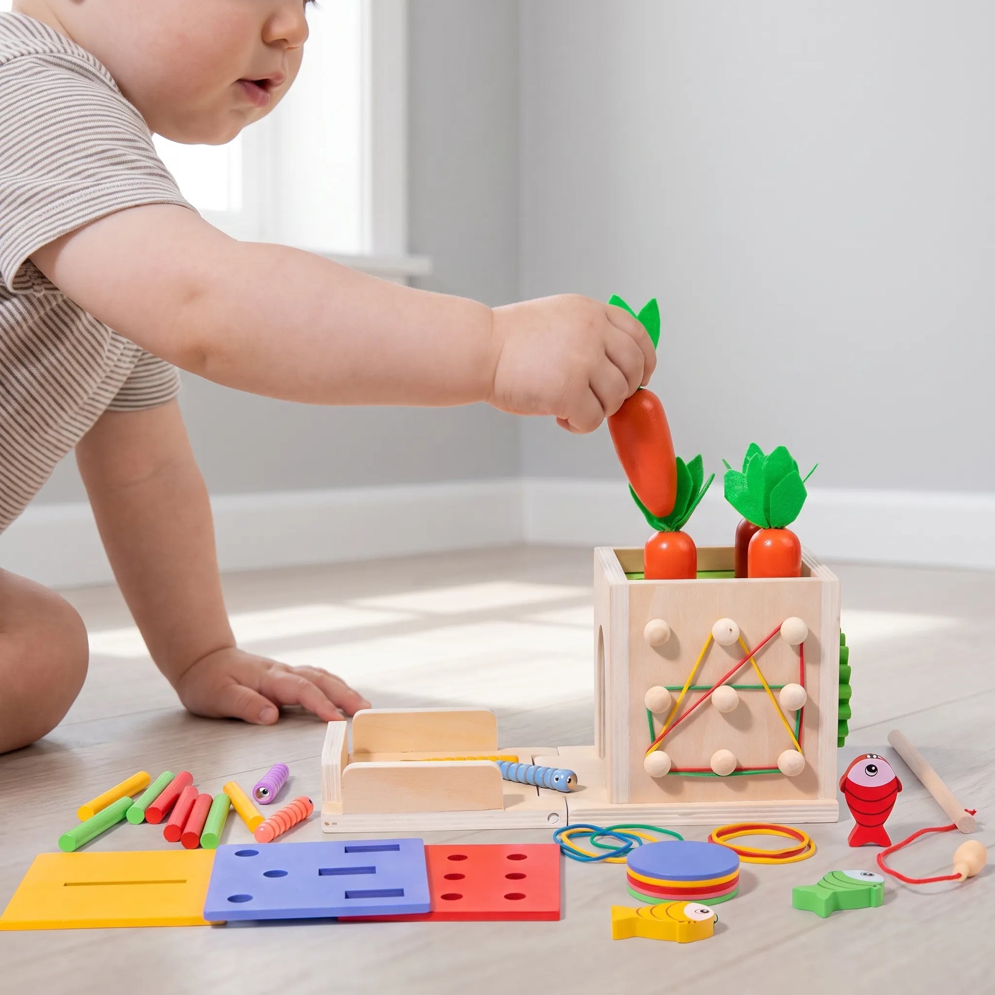 Montessori Houten Speelset – Activiteitenkubus Set Voor Peuters